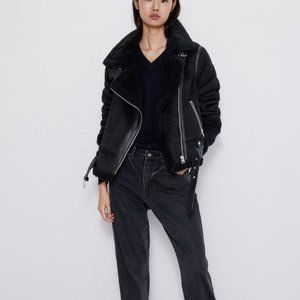Zara Black Shearling Jacket